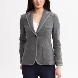Banana Republic Tipped Wool Blazer